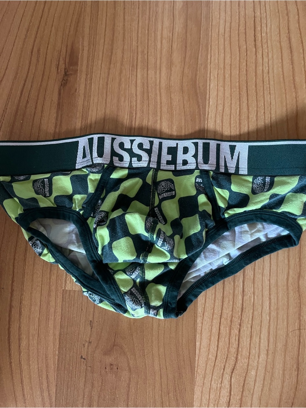 AussieBum Men’s Green Checker Briefs